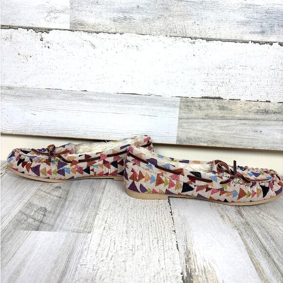 Indigo Rd. Womens 7.5 Faux Fur Lined Textile Aztec Moccasin Slip-On Slippers NEW - Picture 8 of 8